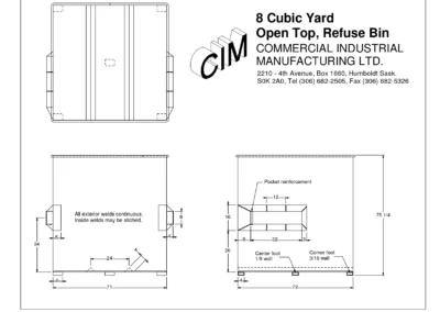 8 Yard Open Top